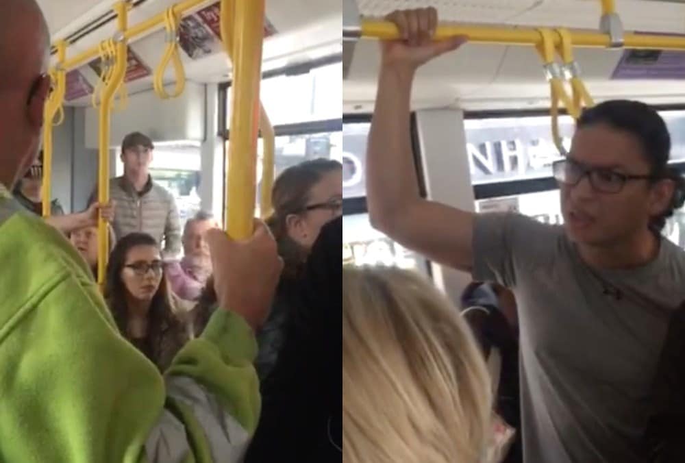 racist attack manchester tram