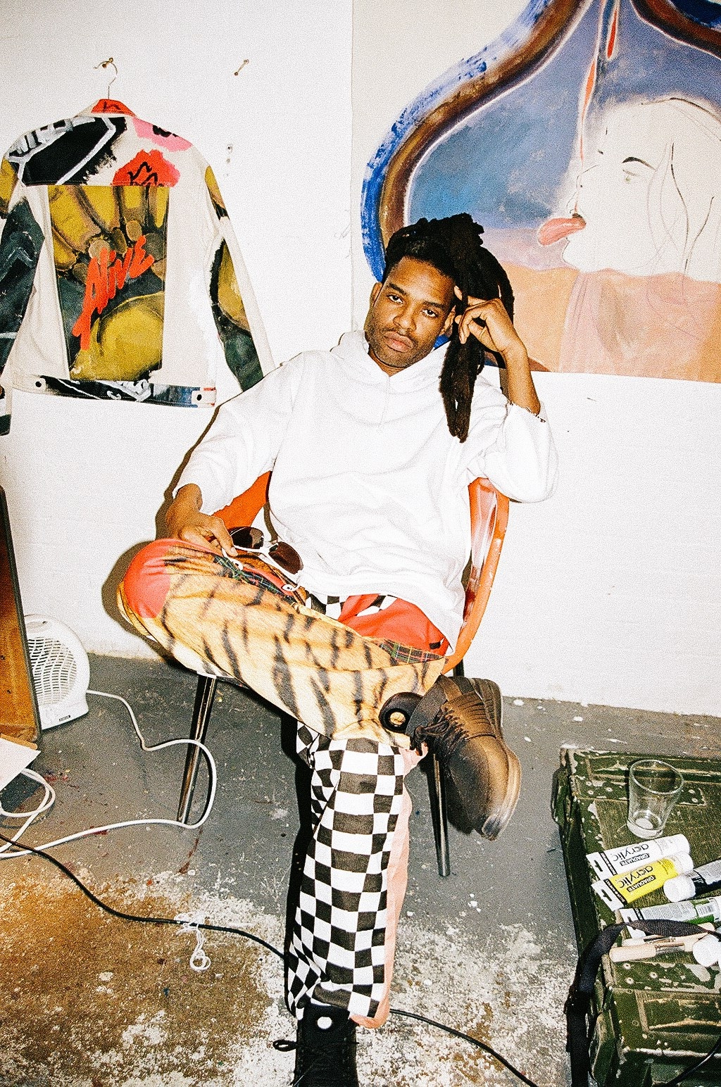 Karl Jouanni wearing the Skytop V in his studio