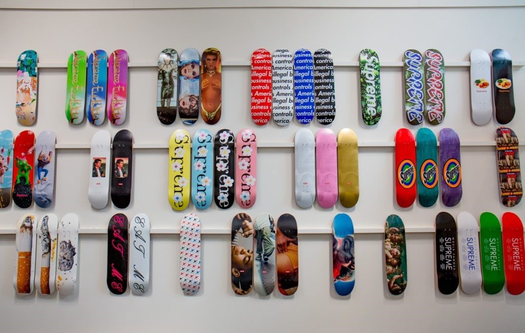 A Group of Supreme Skateboards, 20 Years of Supreme, 2018