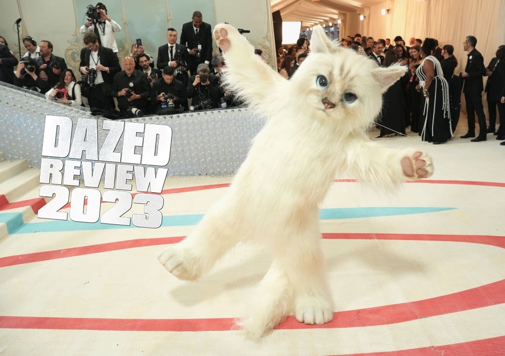 Jared Leto dressed as Choupette attends the 2023 Met Gala