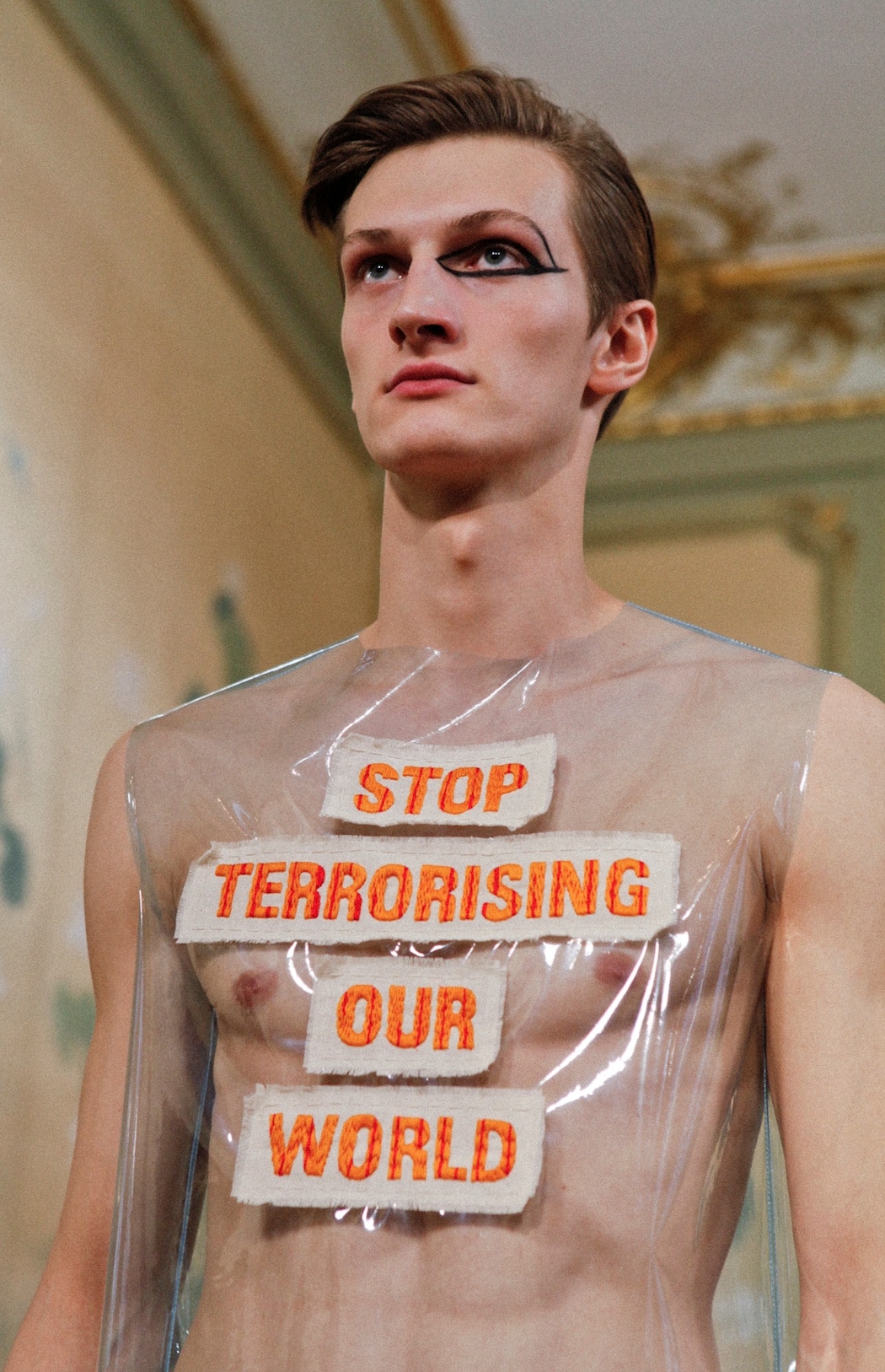 Walter Van Beirendonck AW15 Clear Plastic Slogan Eyeliner 