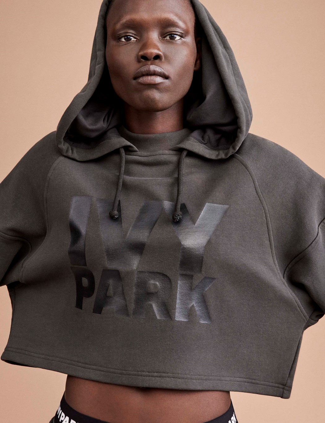 Ivy park pink cropped hoodie online