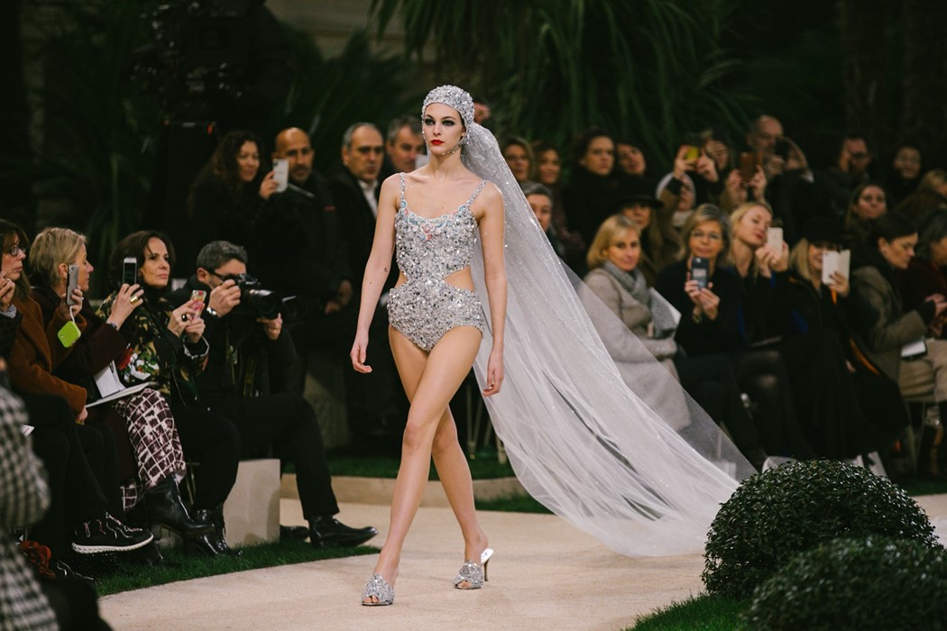 Chanel Wedding Swimsuit at Paris S-S19 Couture Fashion Week: Pics