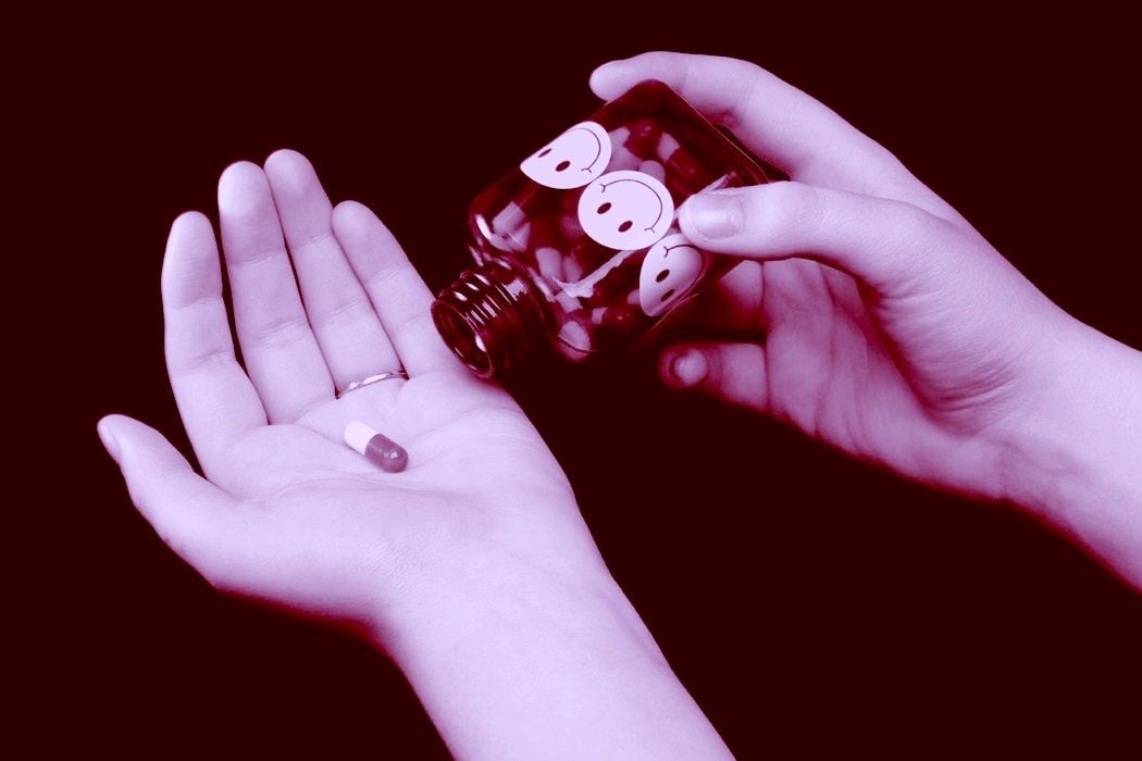 woman taking antidepressants