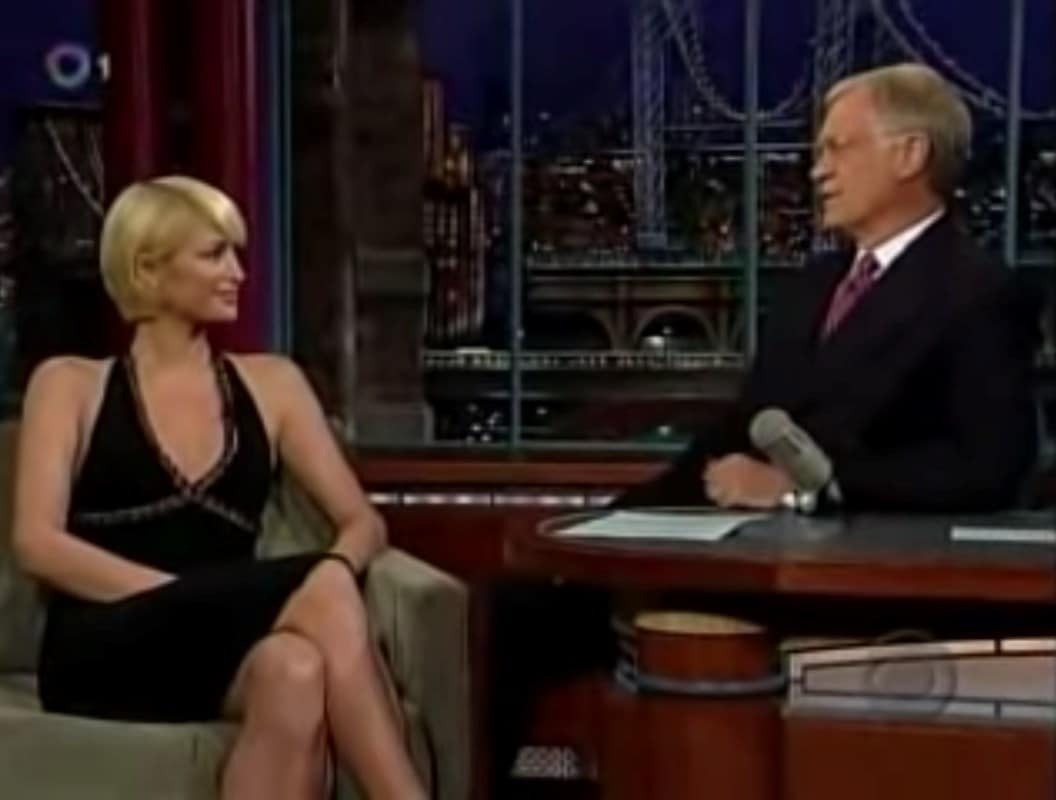 Paris Hilton on David Letterman in 2007