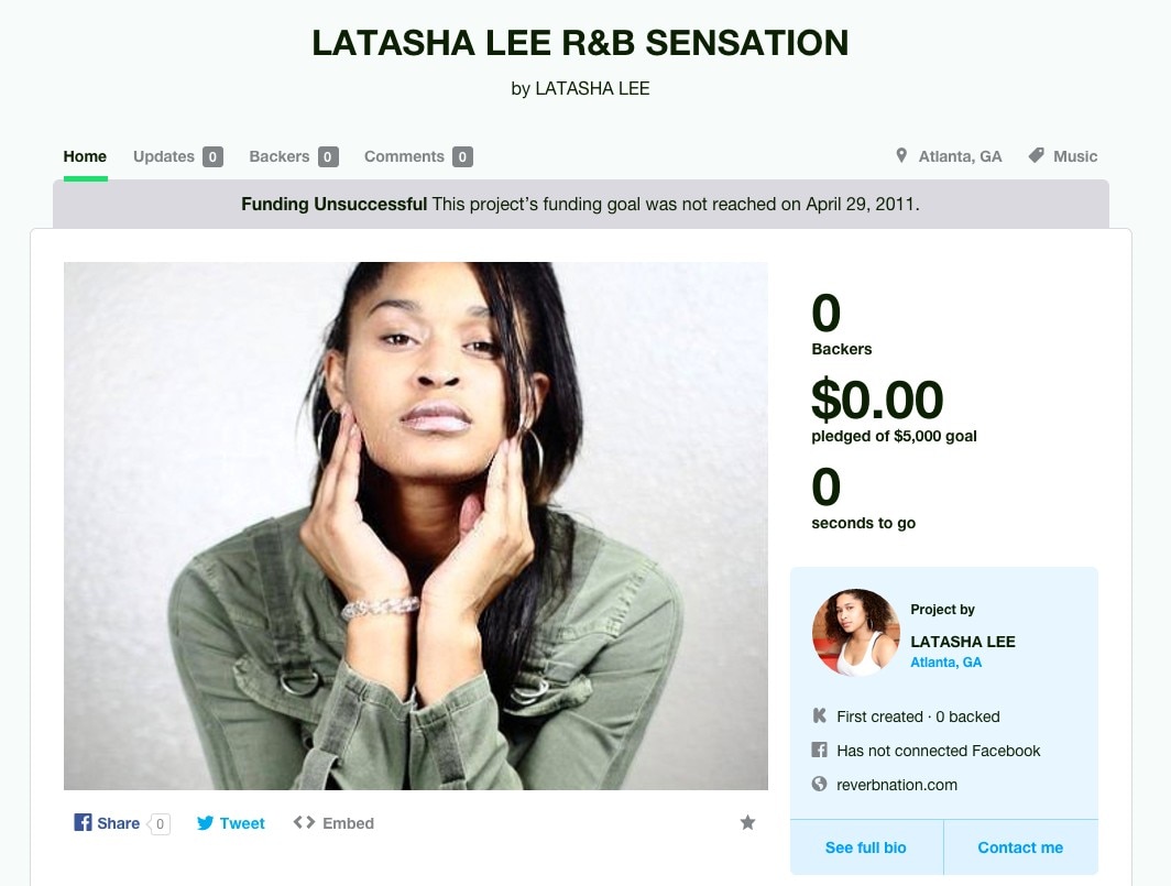 Kickended failed Kickstarter campaign