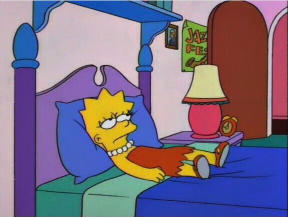 Bart Simpson just woke up in bed, Bart Simpson Sadness Depression