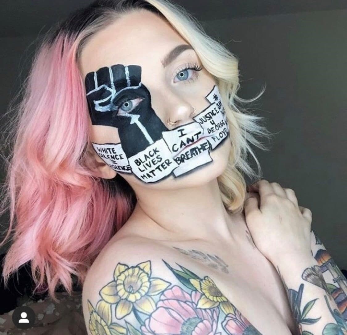 I can't breathe makeup nails George Floyd trend 