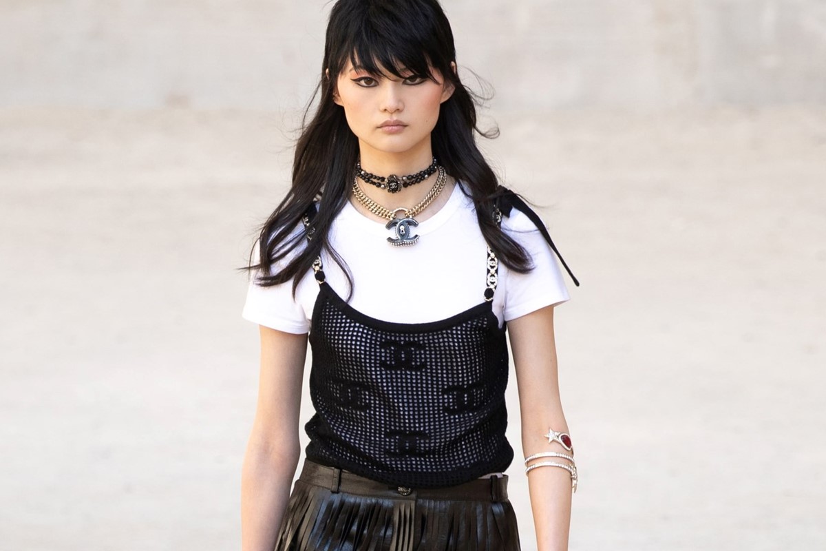 Punk rawk! Fishnets, dog collars, and heavy side fringes are in at ...