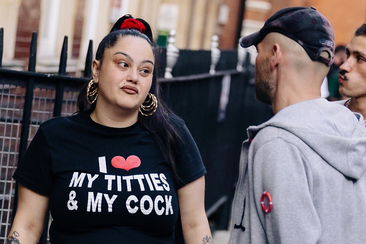 Glued-on bows and gothic tees: more street style from SS24 | Dazed