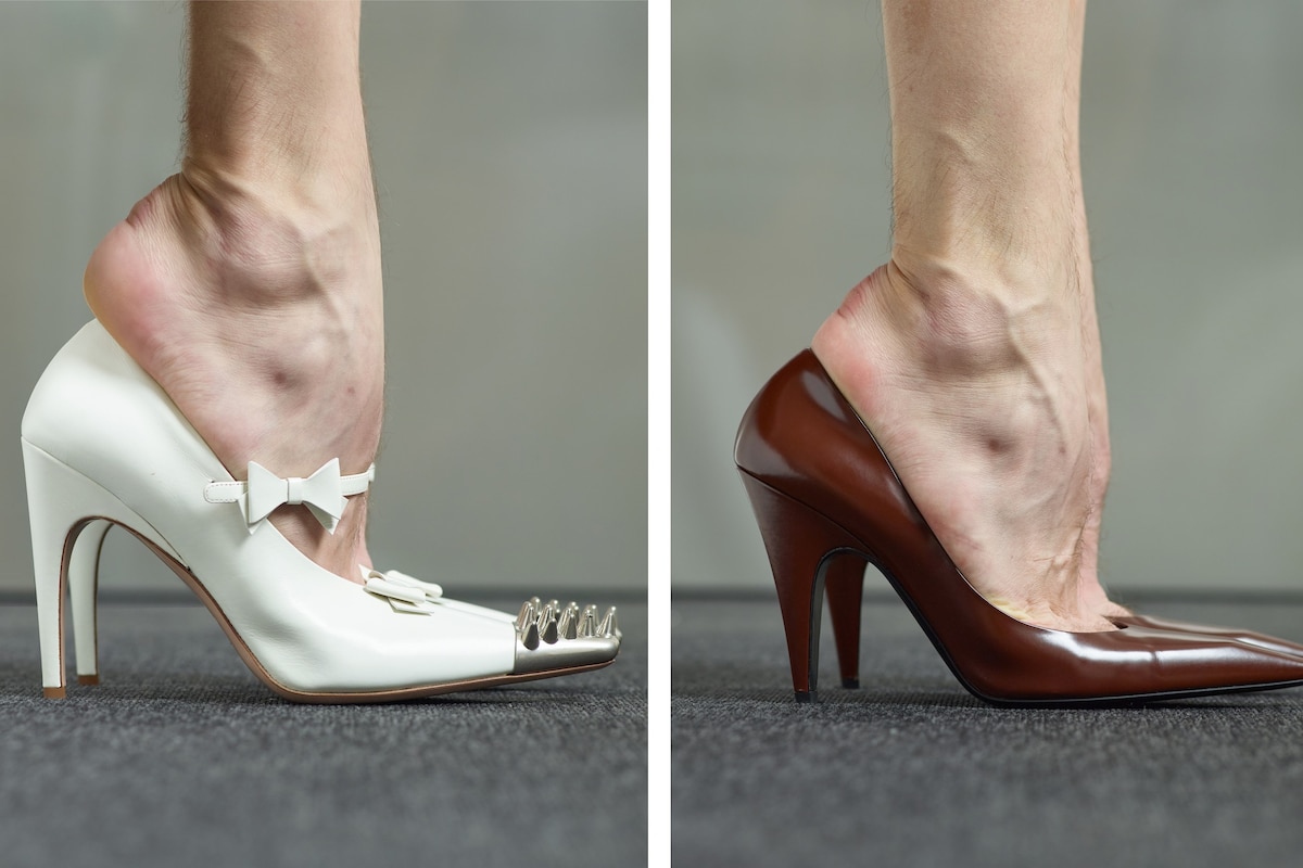 Contorted photos of men's feet in archive Prada heels | Dazed