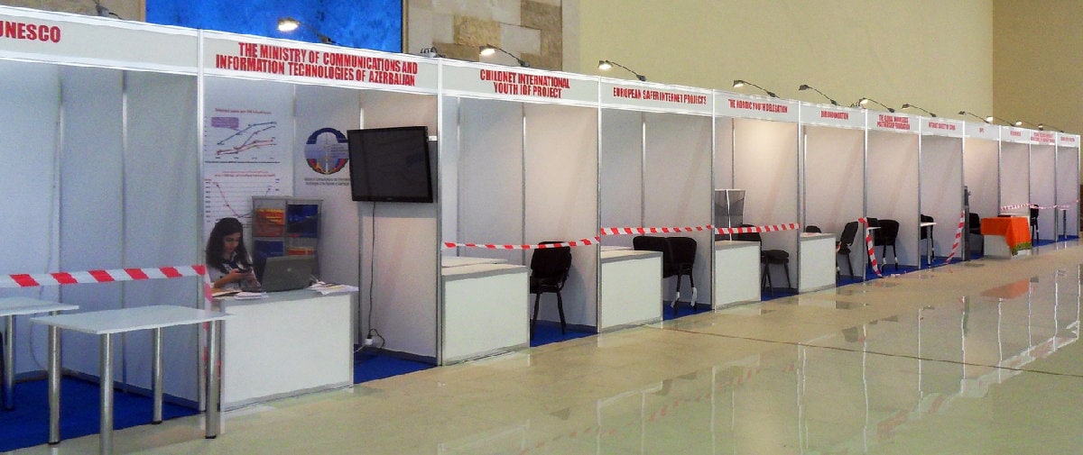 Stalls at the Internet Governance Forum in Baku, A
