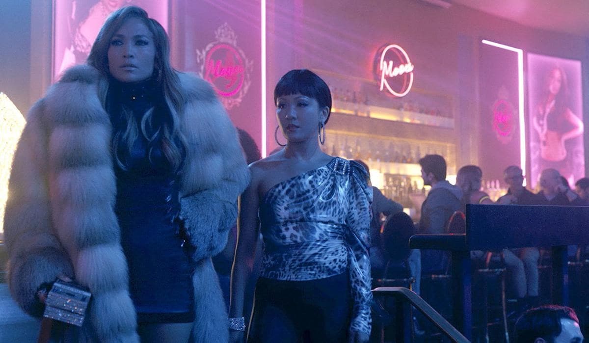 Jennifer Lopez and Constance Wu in Hustlers