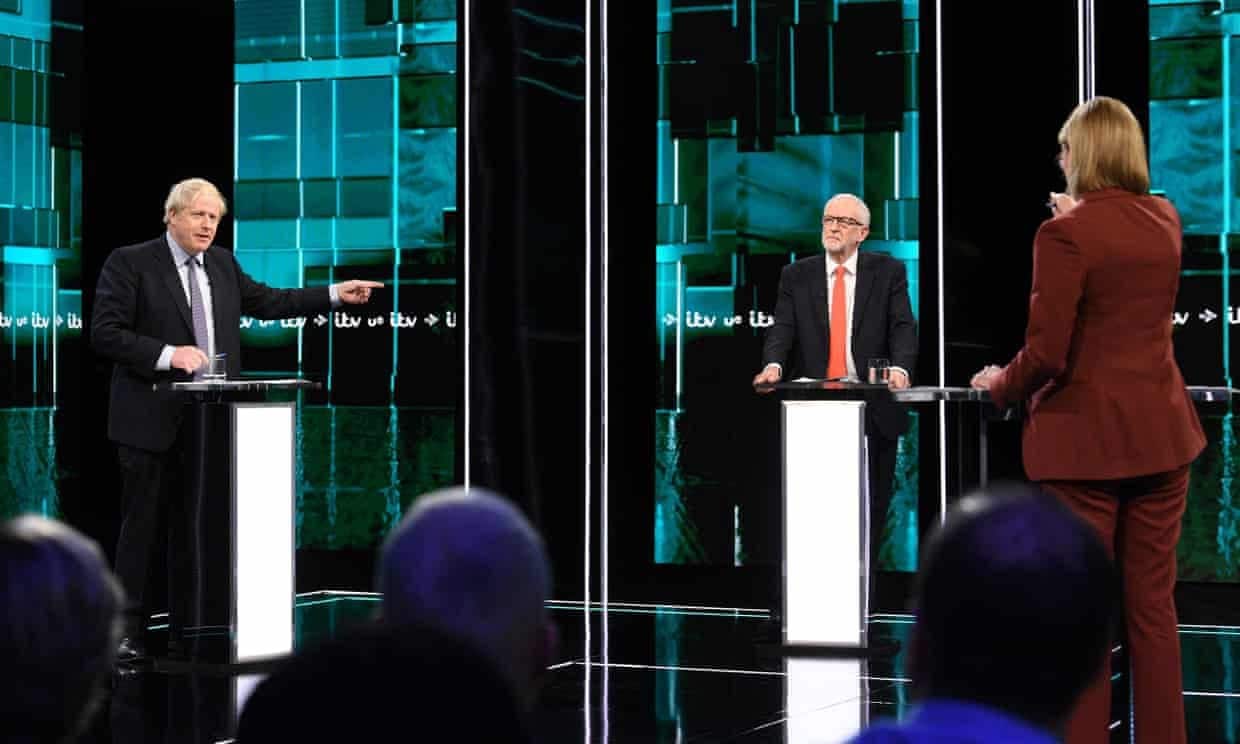 Boris Johnson and Jeremy Corbyn on ITV leaders debate