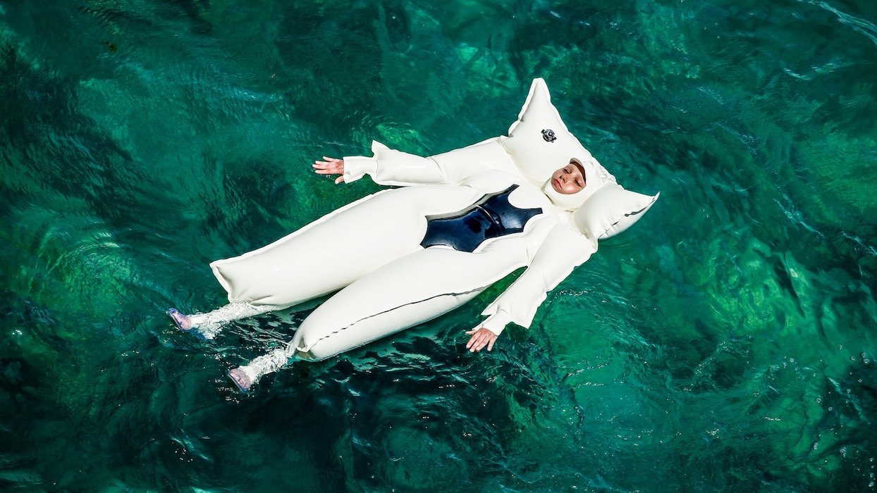 This inflatable latex floating suit is an absolute 2020 mood Dazed
