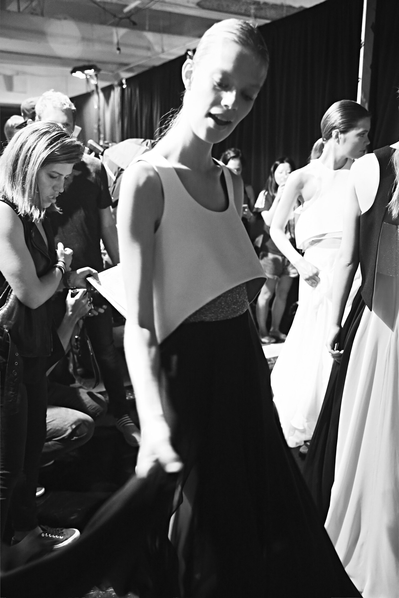 Backstage at Prabal Gurung SS15