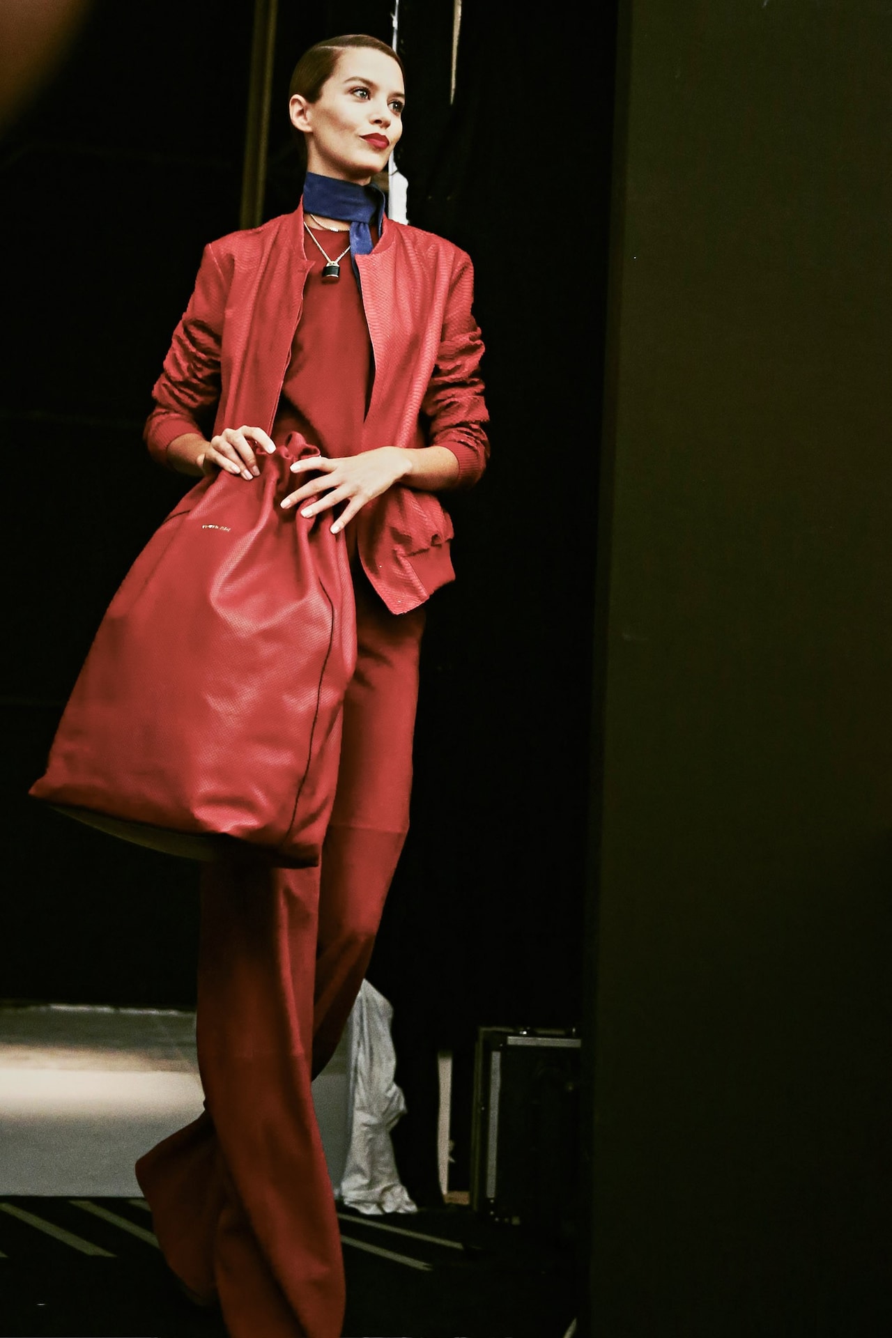 Backstage at Trussardi SS15