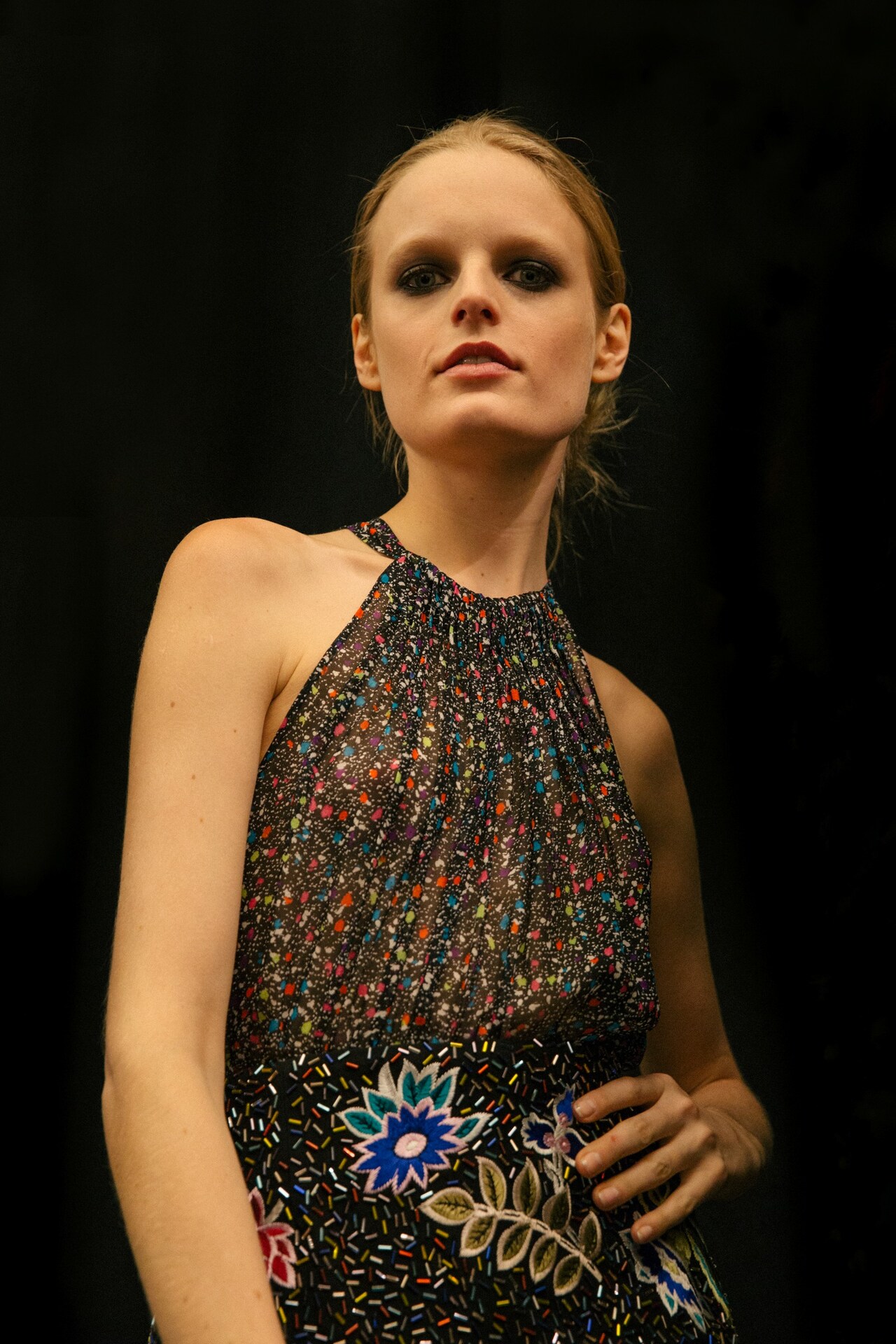Diane von Furstenberg AW15, Hanne Gaby Odiele halter, Dazed