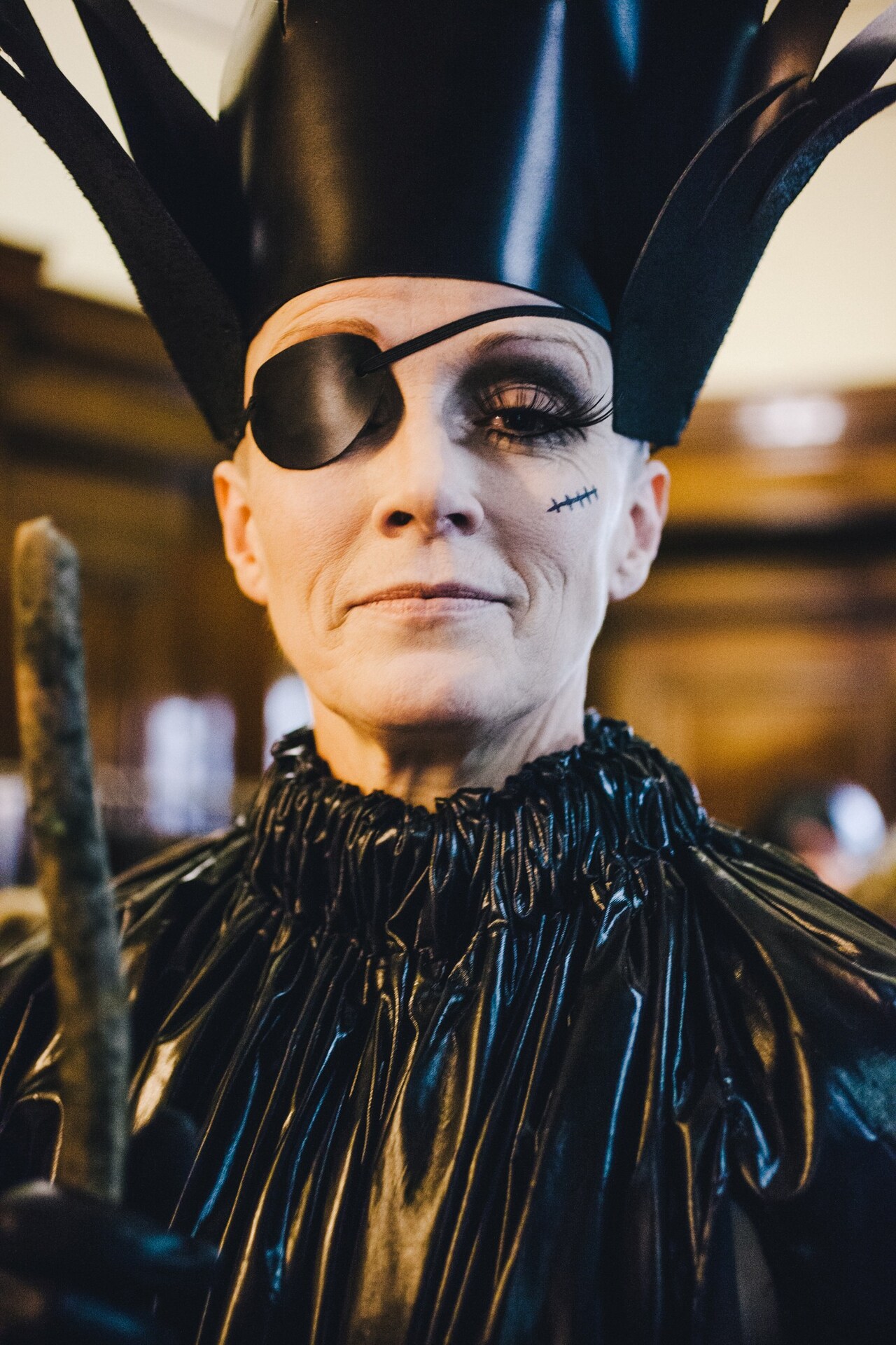 Pam Hogg AW15, Dazed backstage, womenswear, eyepatch