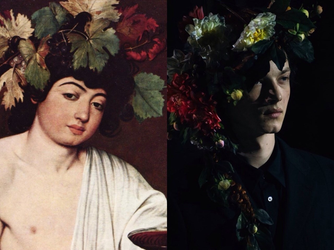 “Bacchus” by Caravaggio (1595) / Comme des Gar&#231;ons Homme Plu