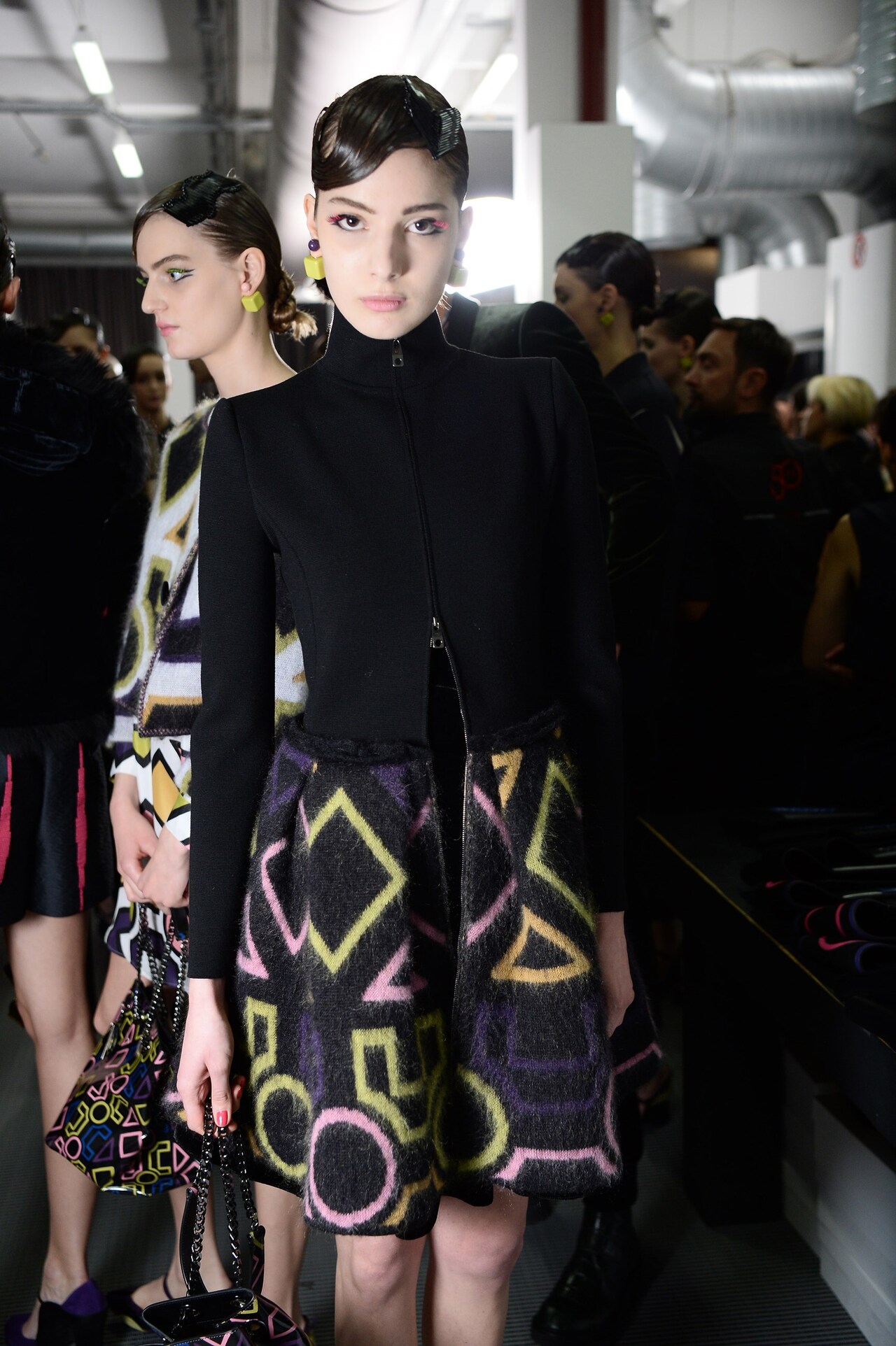 Backstage at Emporio Armani AW16