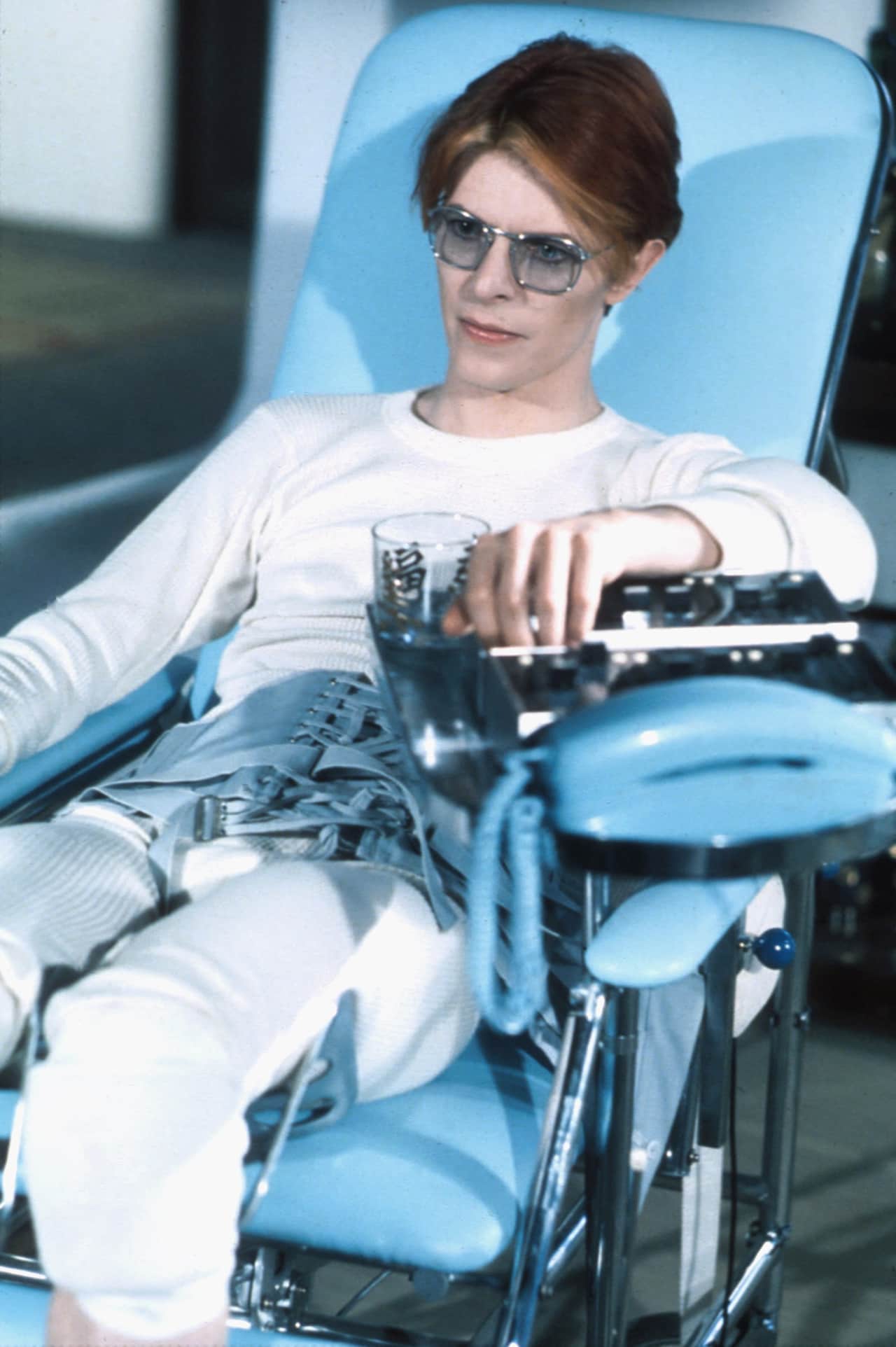 Bowie on the set of The Man Who Fell to Earth