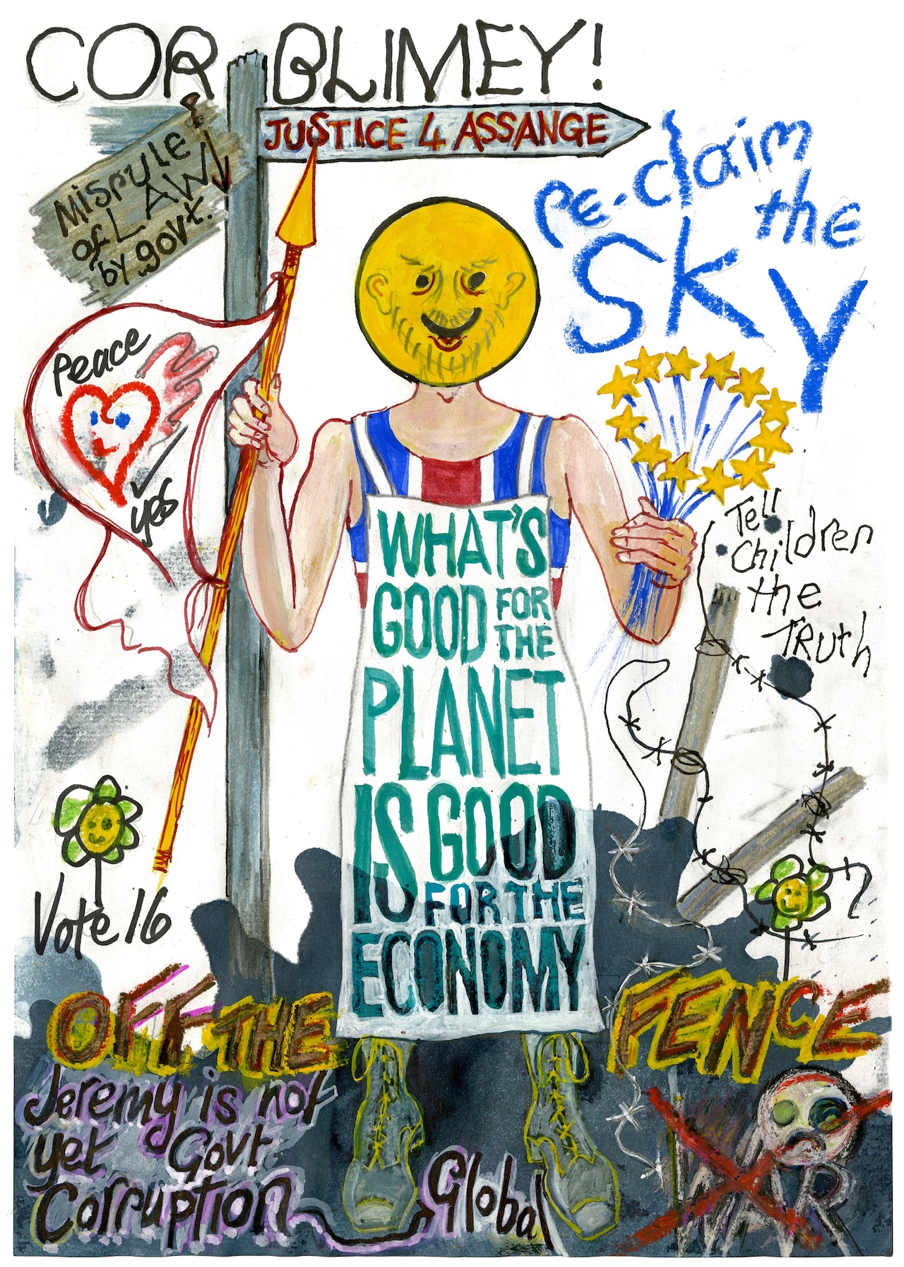 Jeremy Corbyn Vivienne Westwood general election drawings 