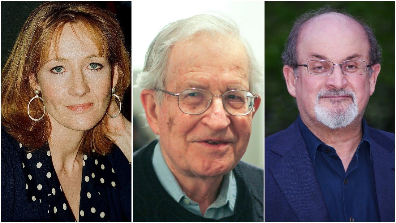 JK Rowling, Noam Chomsky, and Salman Rushdie