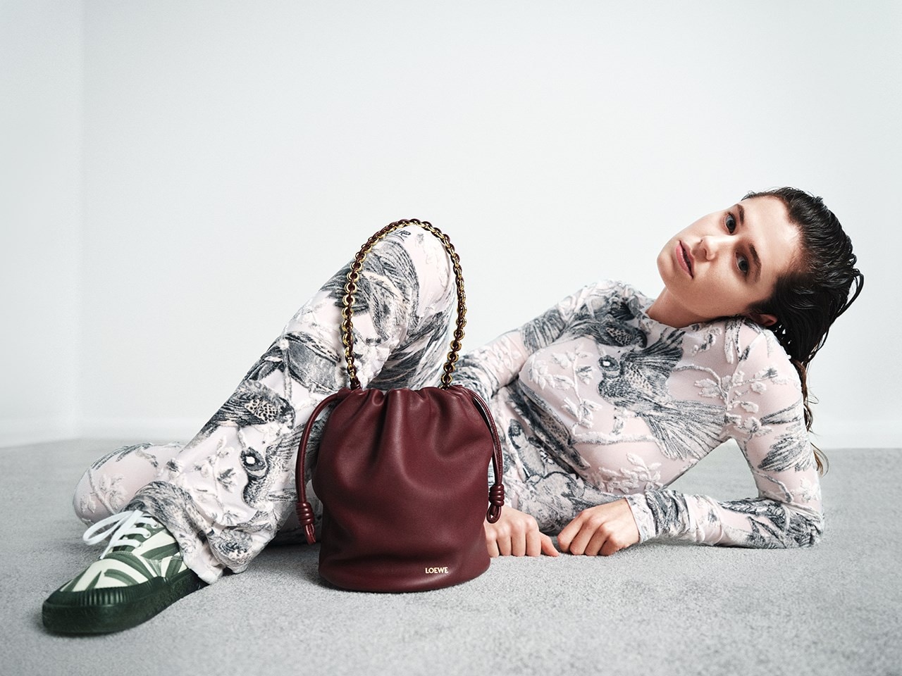 ショルダーバッグ・ポシェット LOEWE Leather Flamenco Purse Mini Flamenco purse in mellow nappa lambskin Red - LOEWE