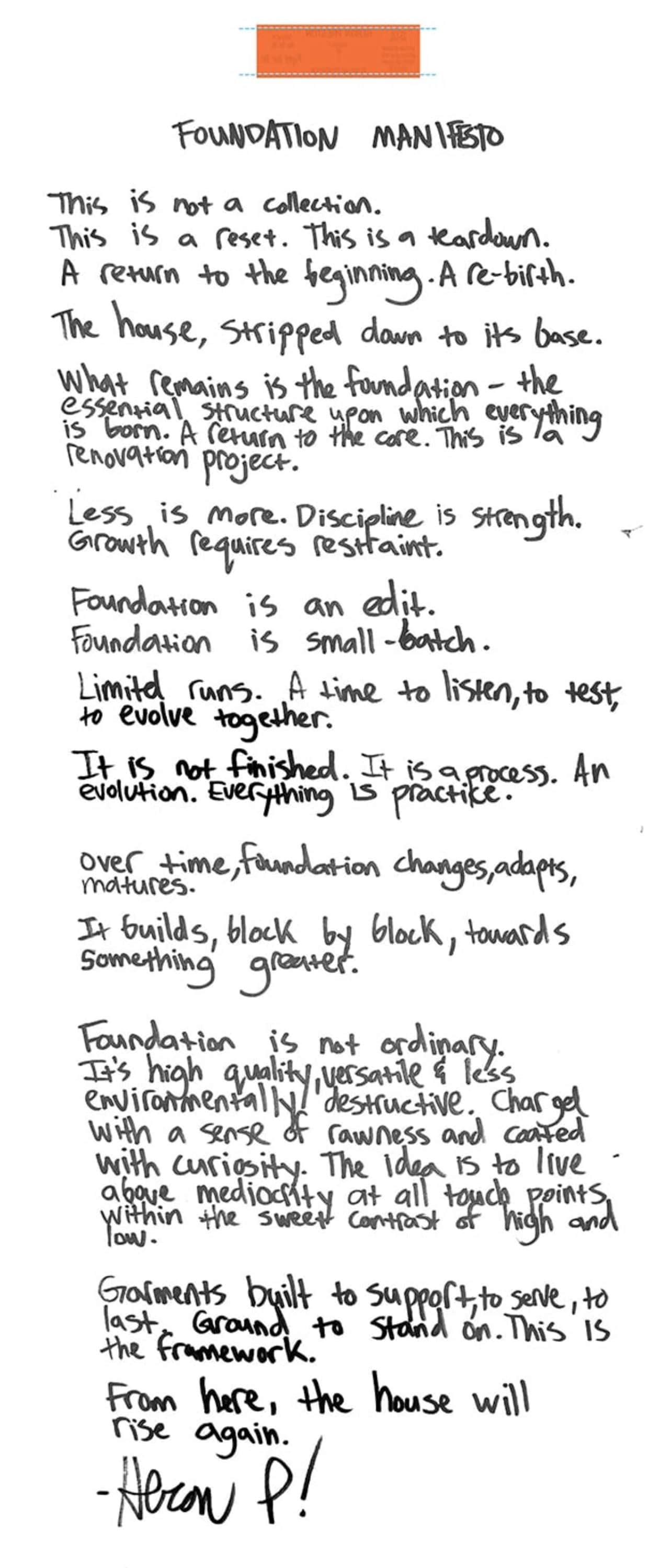 Heron Preston Foundation: Blue Line Edit