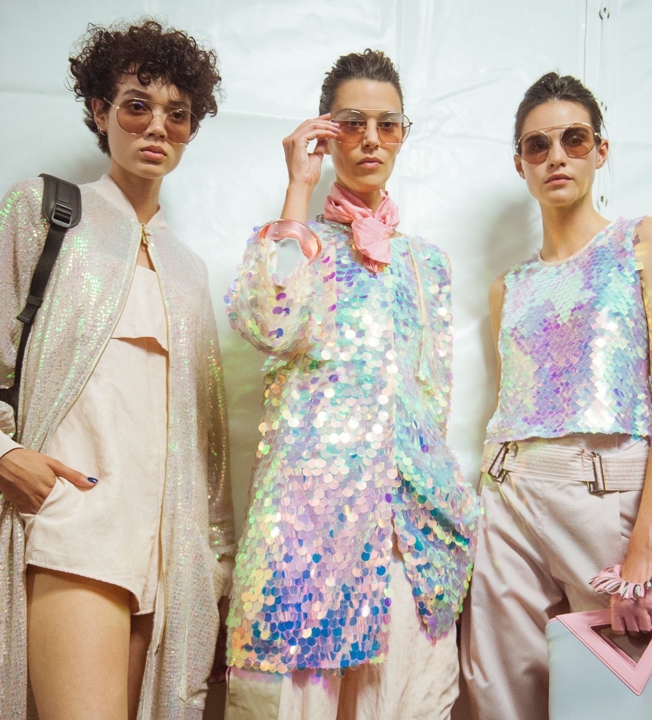 Backstage at Emporio Armani SS19