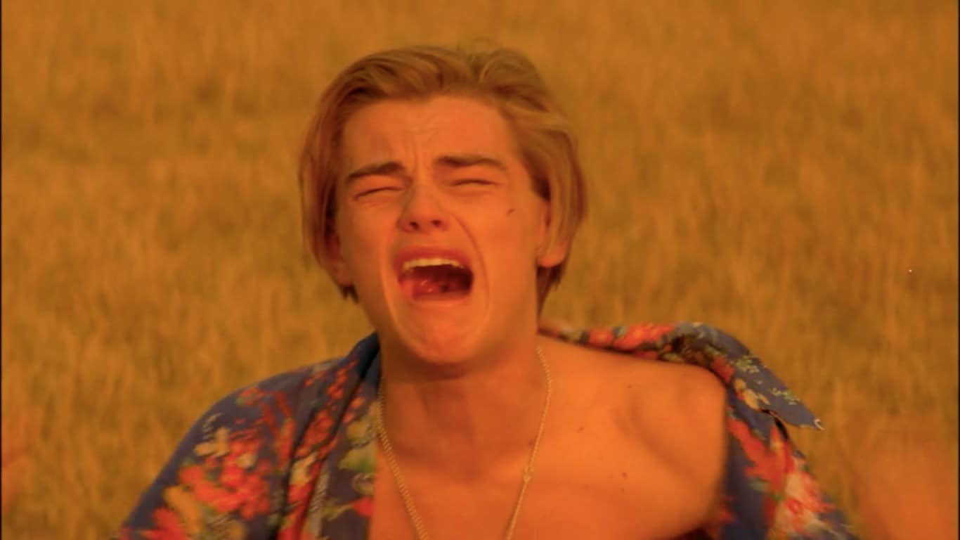 Leonardo DiCaprio crying romeo and juliet