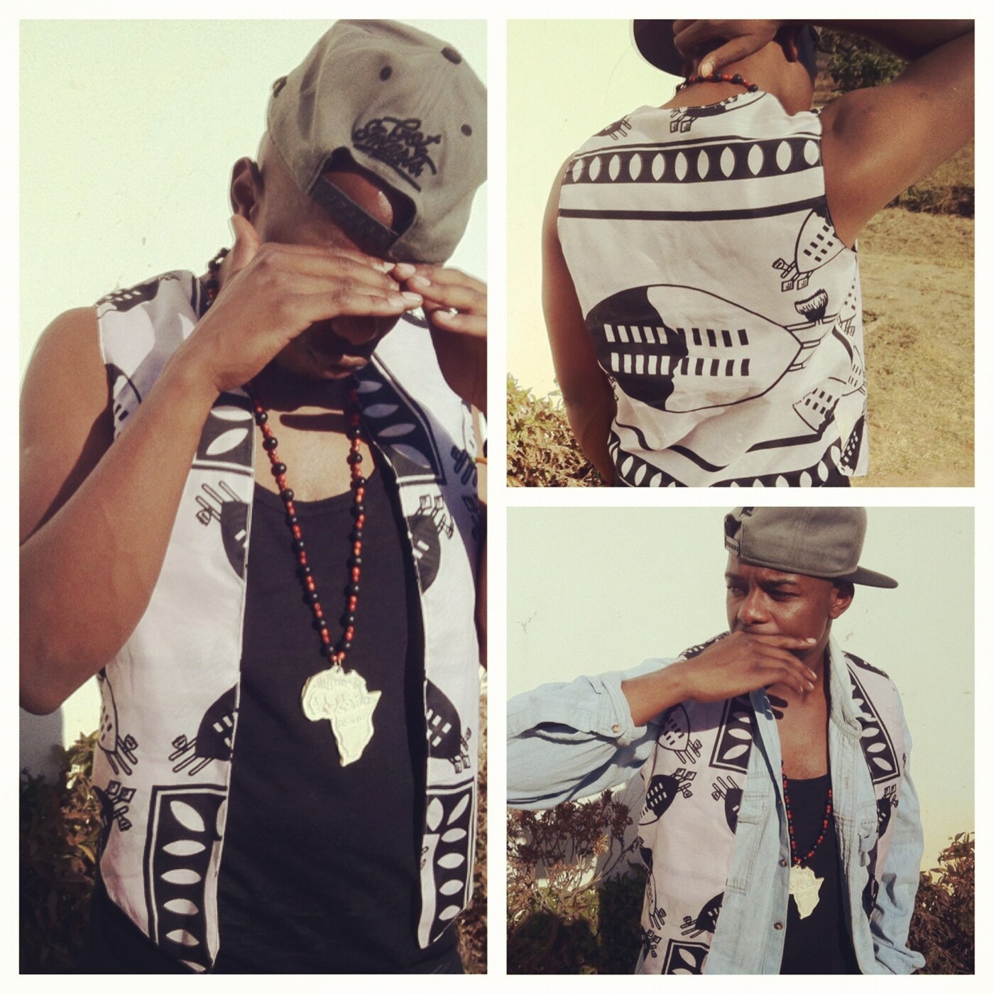 Tehn Diamond Musician, Waistocoat and africa beads