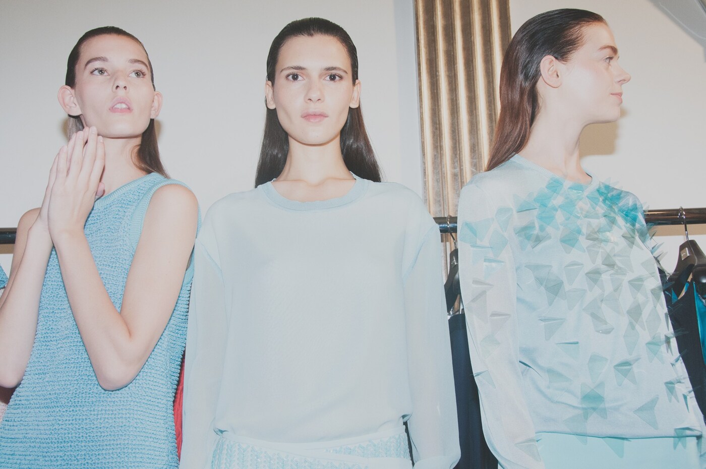 Backstage at Pringle SS15 
