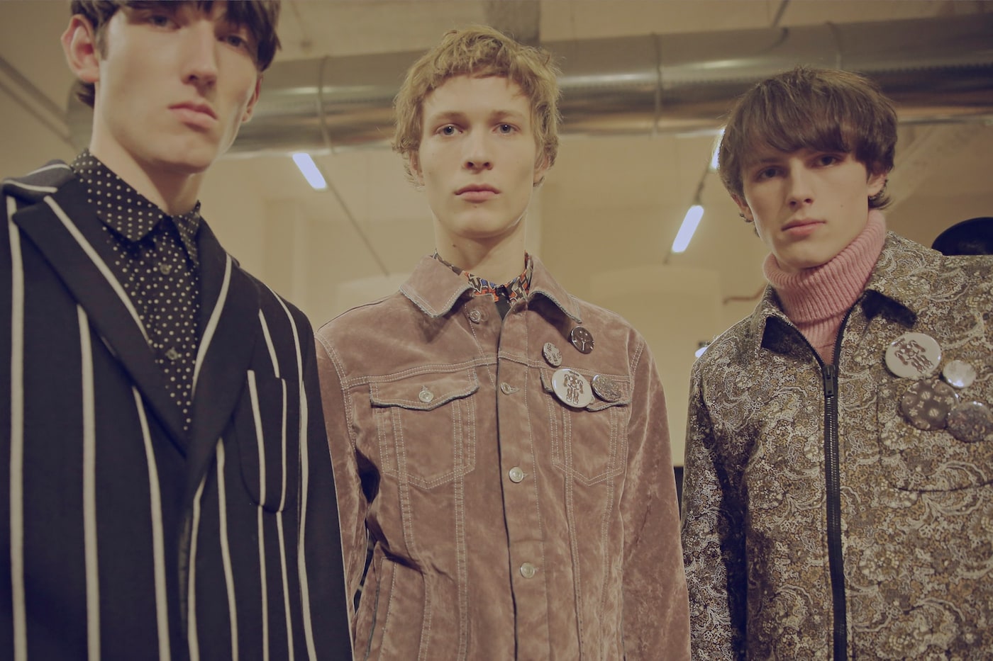 MSGM AW15 70's, badges, stripes, Menswear, Dazed backstage