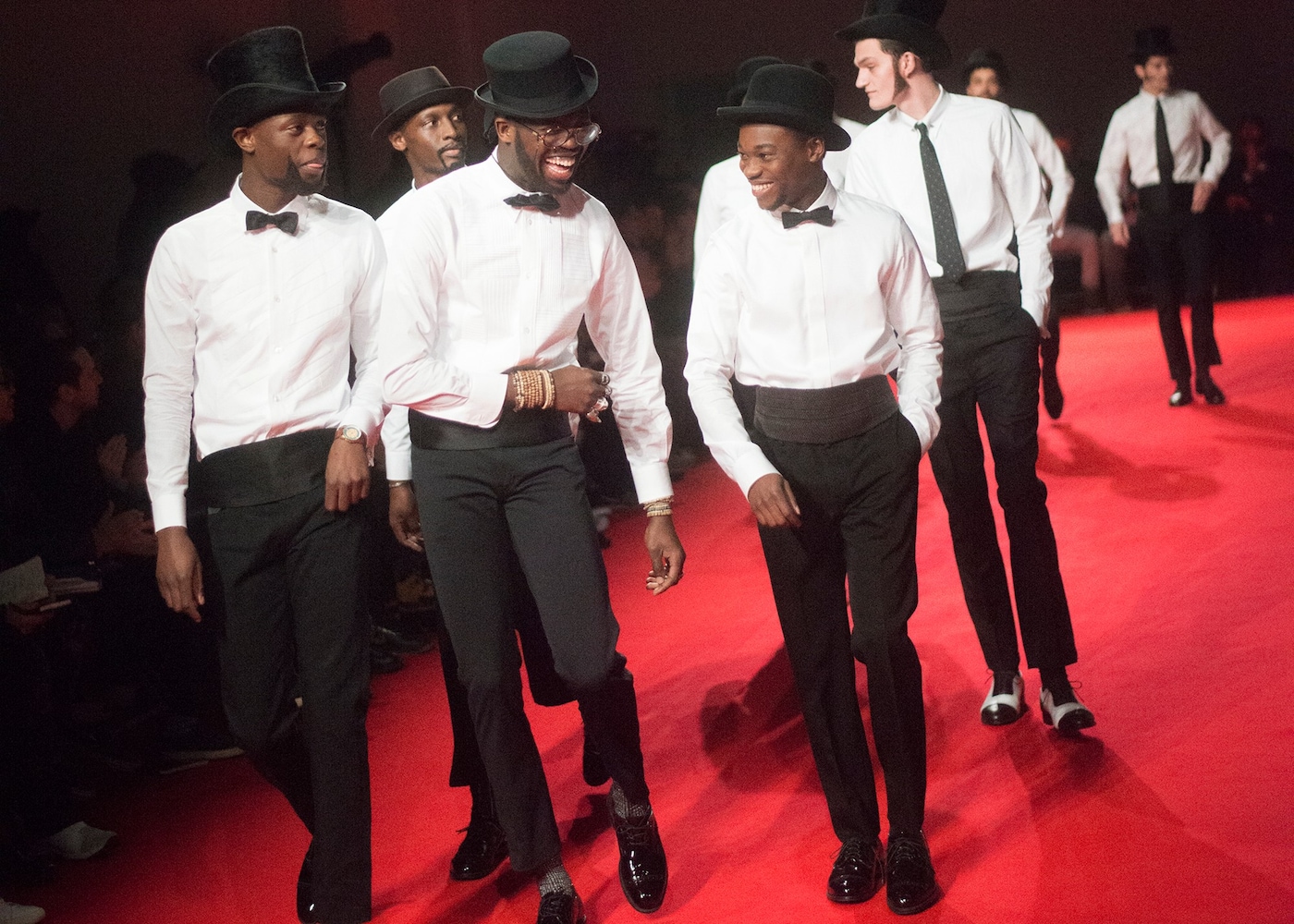 Junya Watanabe AW15 Cummerbund Top Hat Bowler White Shirt 