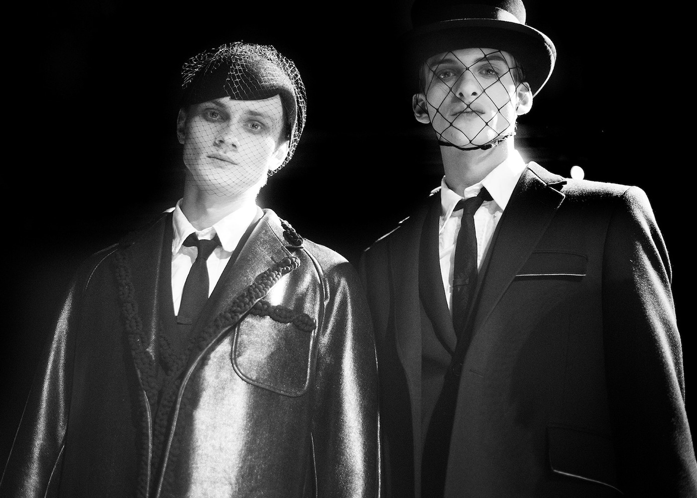 Thom Browne AW15 Mens Netting Face Masks Tie Embroidery 