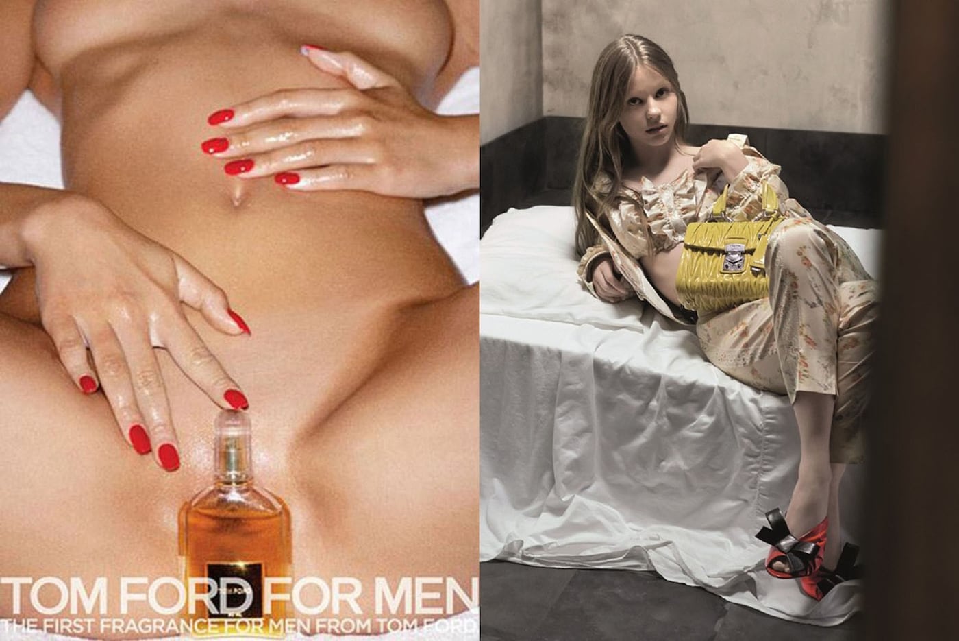 banned ads Miu Miu Tom Ford Mia Goth censorship