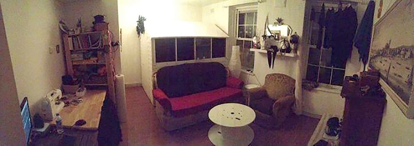 mattress in shed in living room