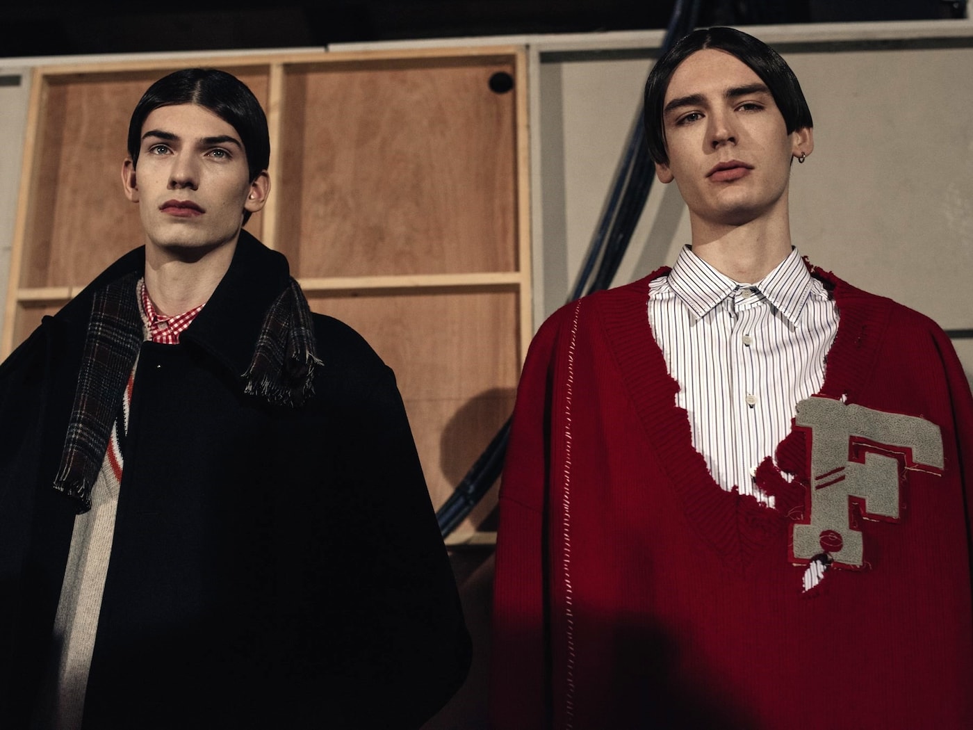 Backstage at Raf Simons AW16