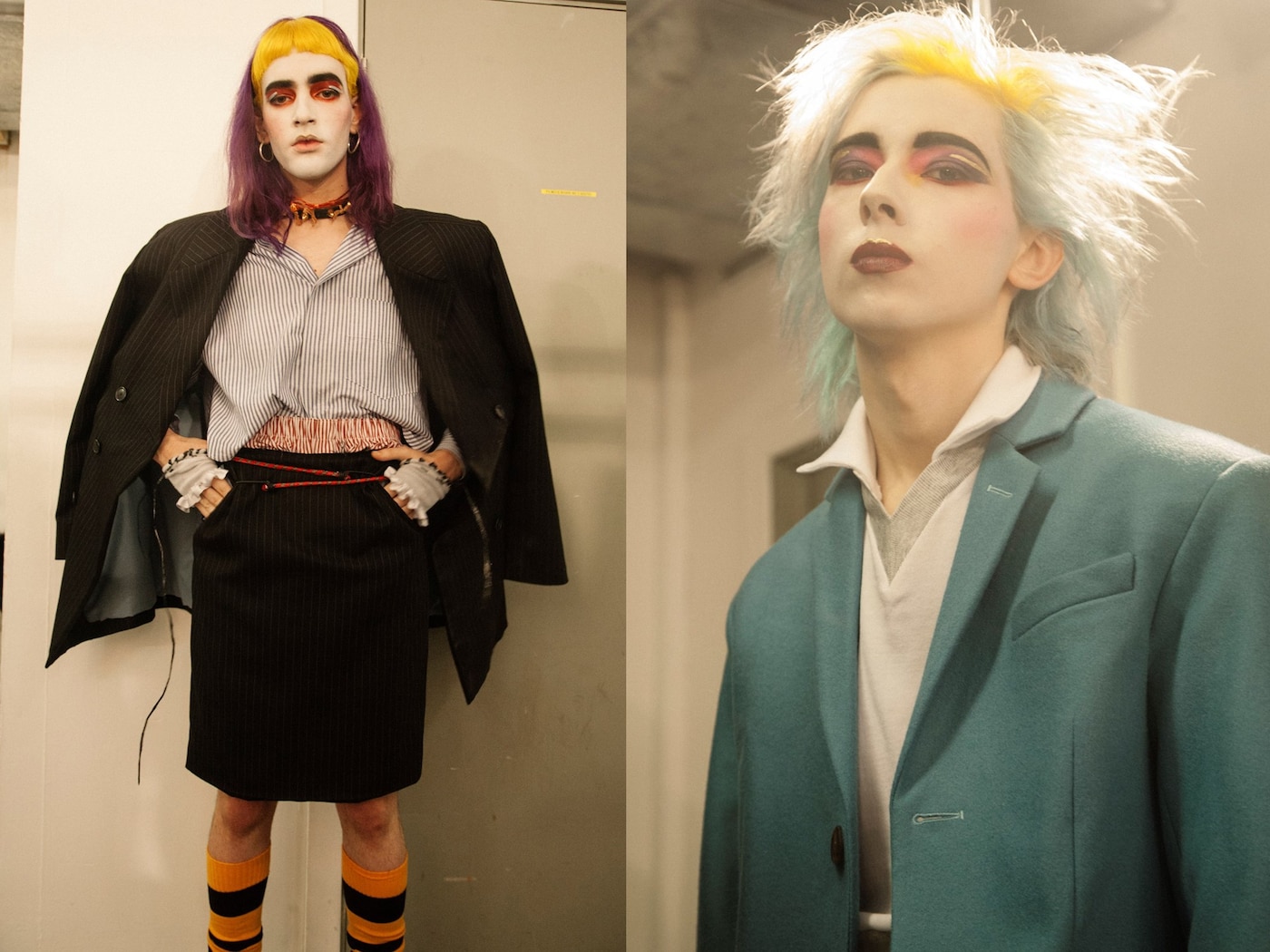 Backstage at Charles Jeffrey, MAN AW16 