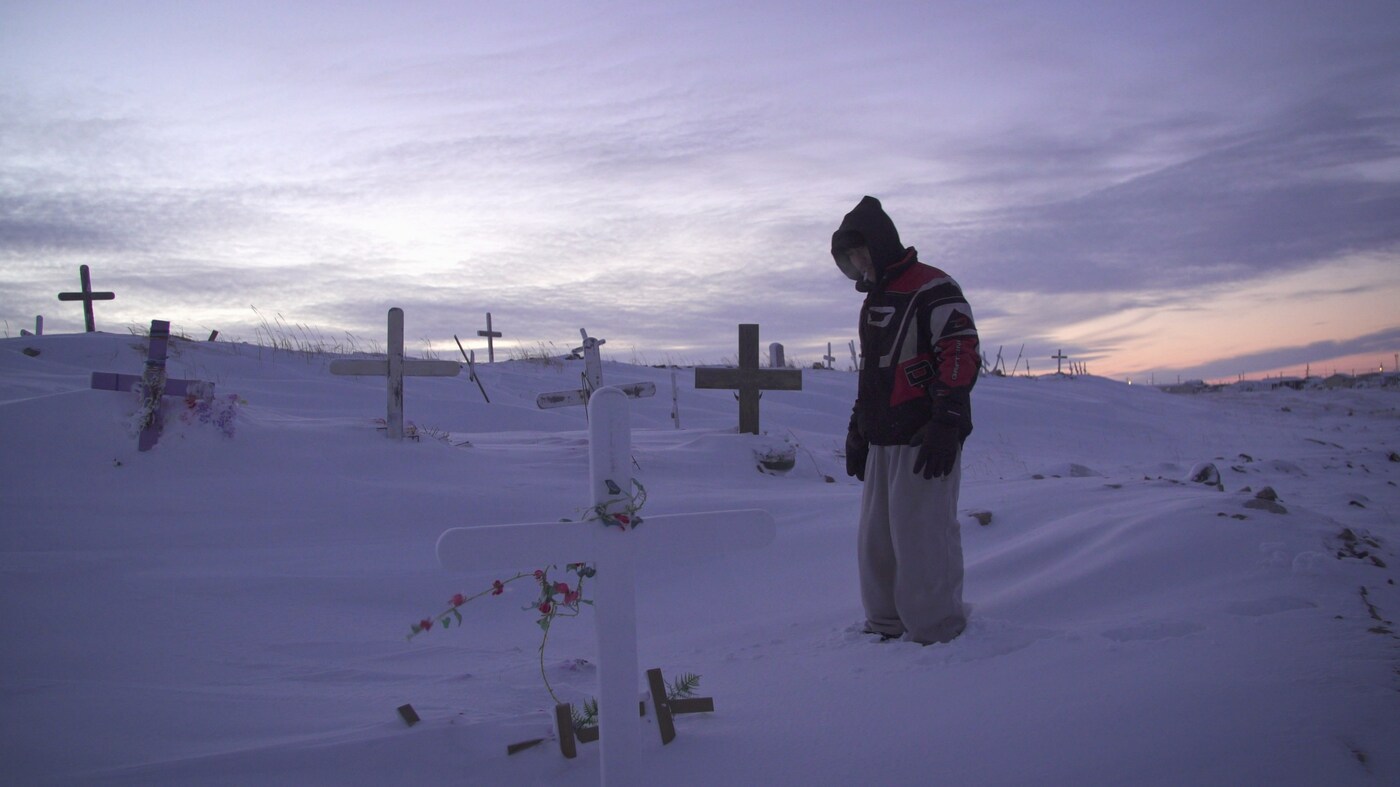 Andy at the local cemetery at sunset