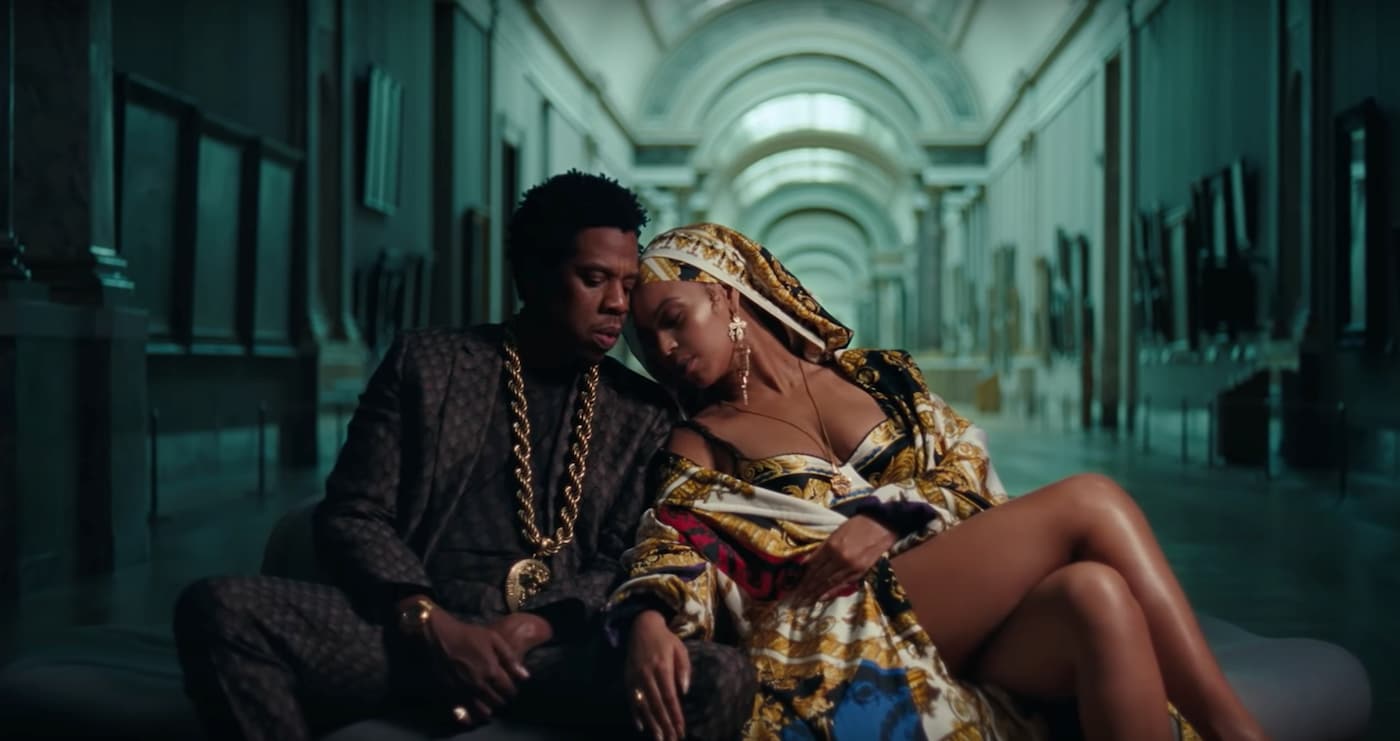 Beyonce and Jay-Z in "Apes**t" music video