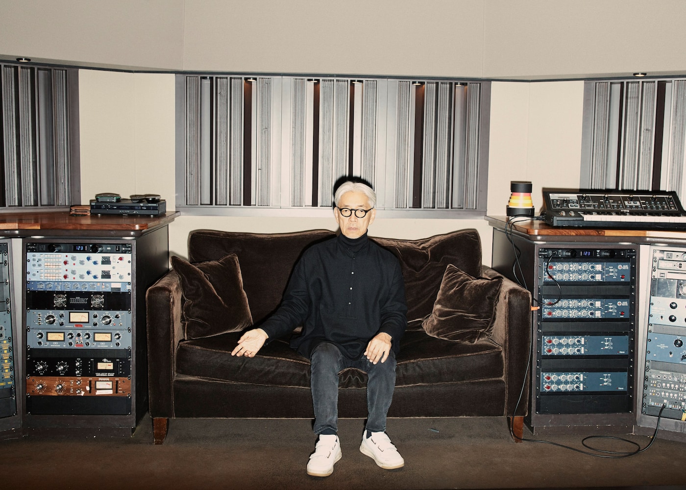 Ryuichi Sakamoto in the studio