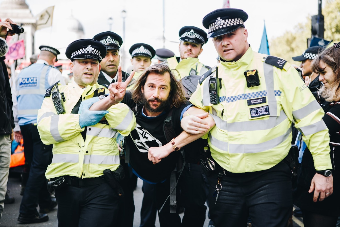 Arrested at an Extinction Rebellion protest