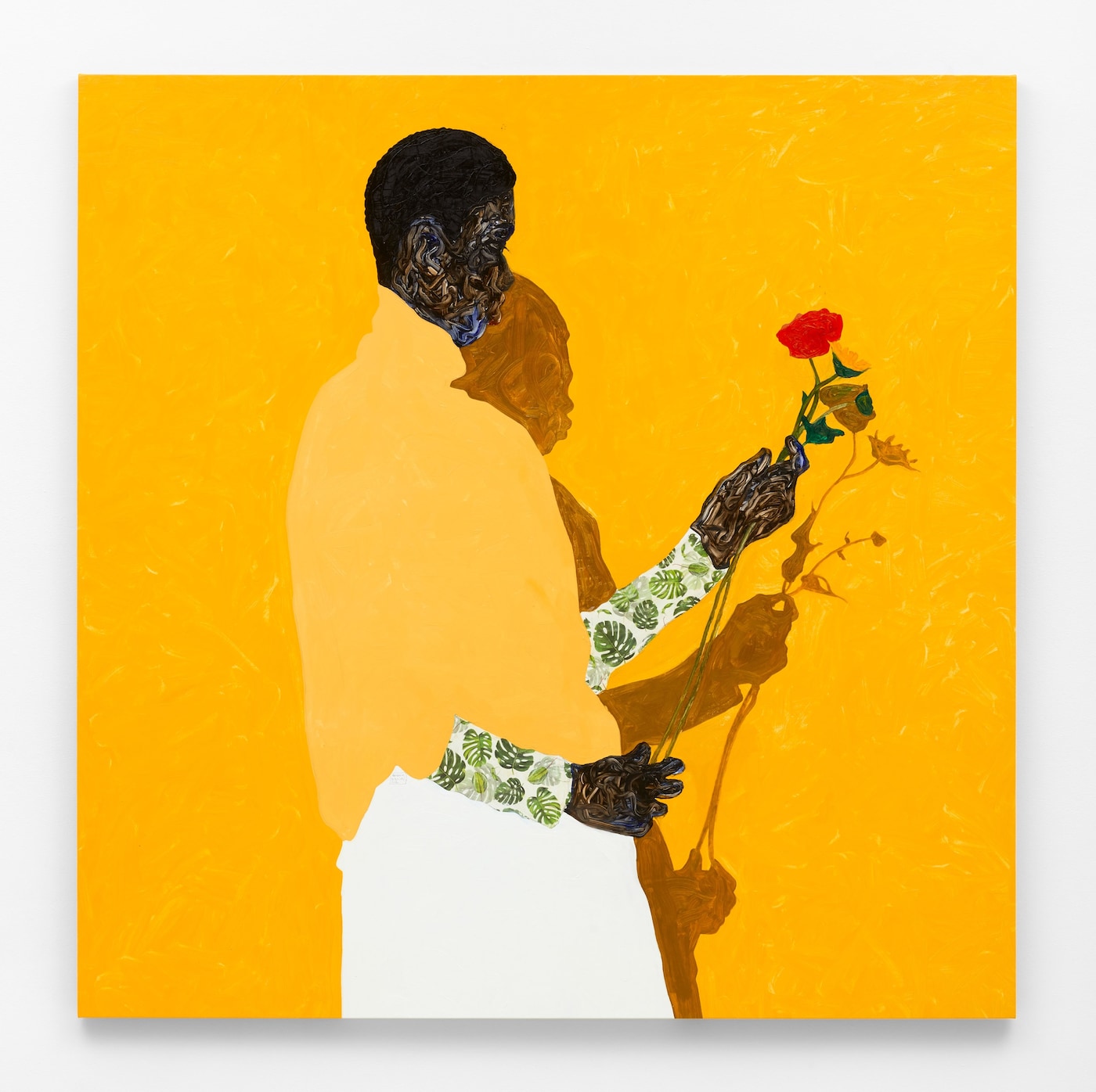 Amoako Boafo, “Monstera Leaf Sleeves” (2021)