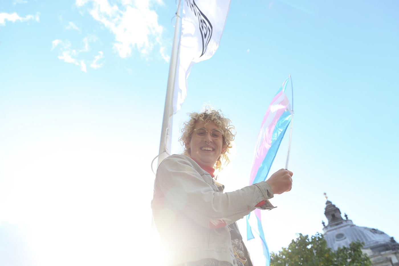 Trans rights protest at the LGB Alliance conference