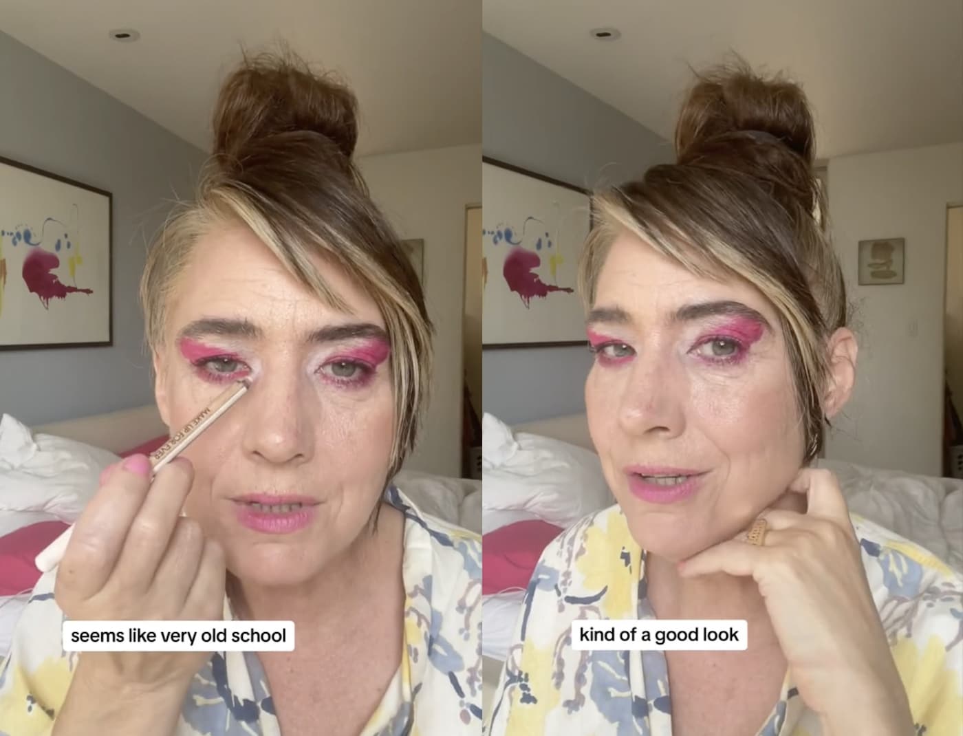 Kathleen Hanna on TikTok makeup tutorial