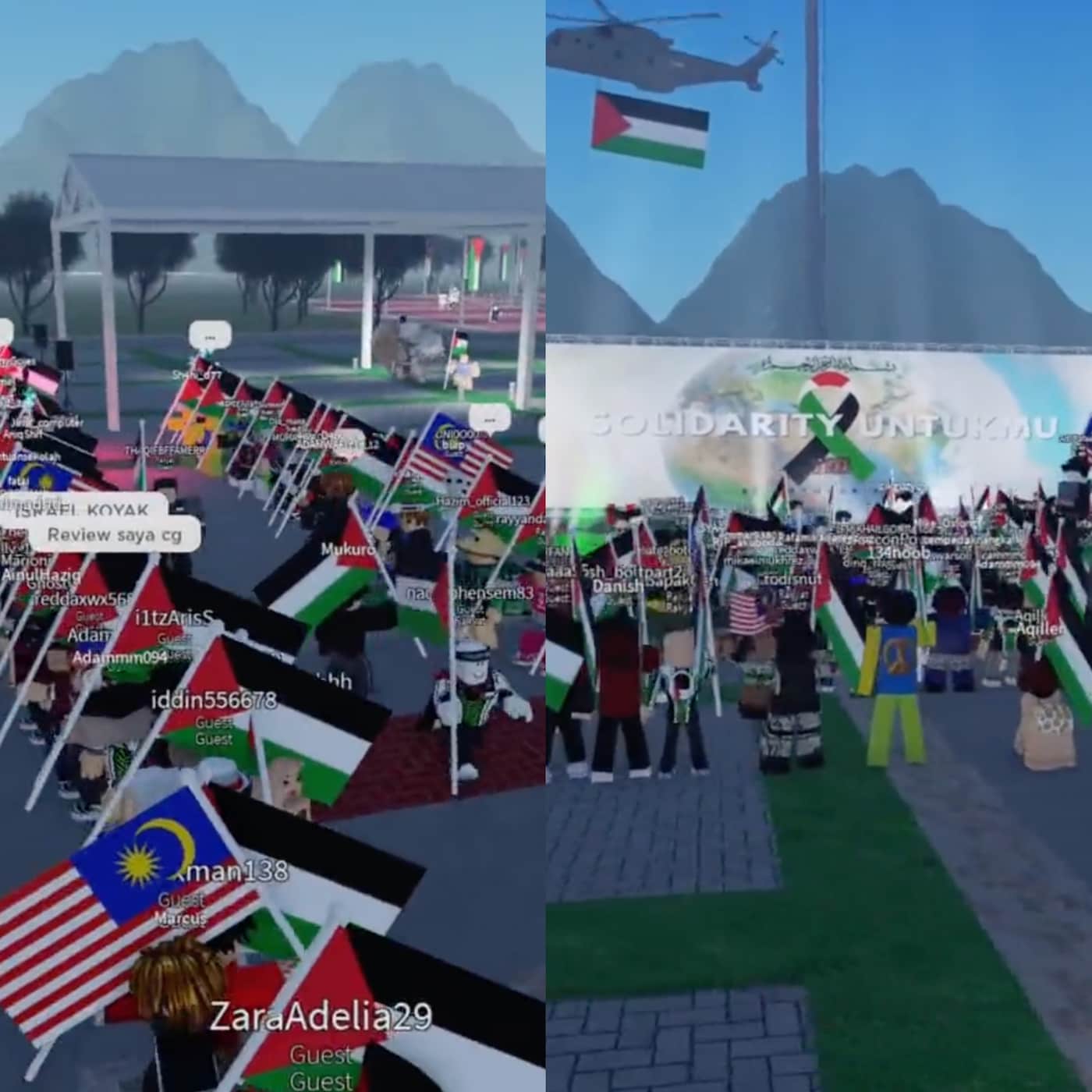 Palestine Roblox protest