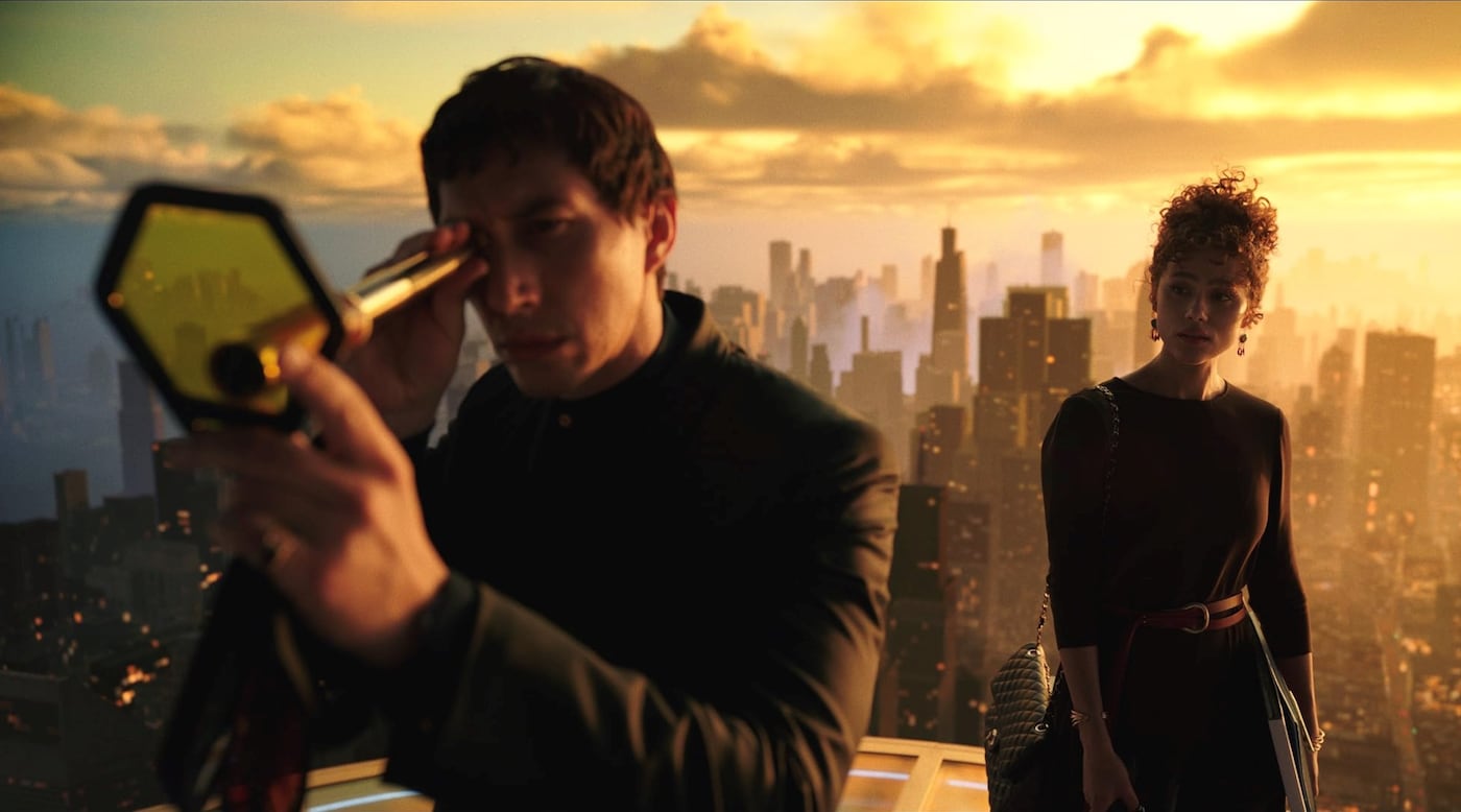 Adam Driver and Nathalie Emmanuel in Megalopolis (2024)